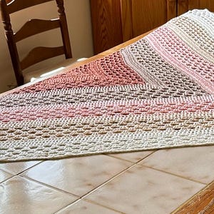 Crochet Shawl, Medium-weight, Bamboo, Multicolor, Xlarge