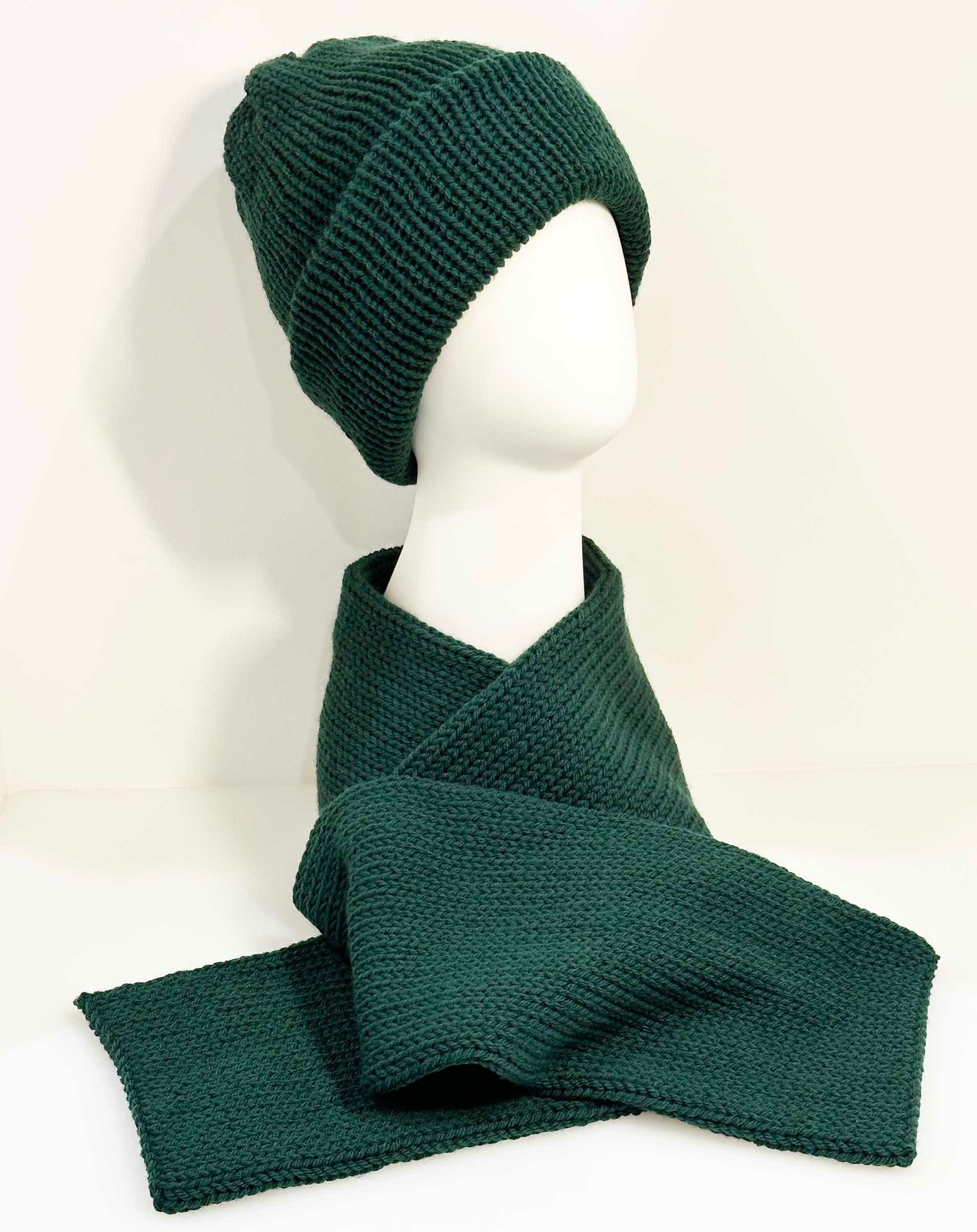 Green Scarf Hat Set