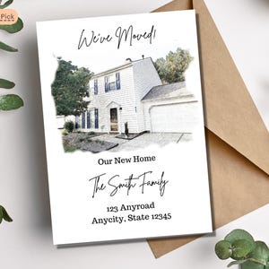 Anúncio de nova casa, cartão de nova casa, anúncio de mudança, cartão de mudança com foto personalizada, cartão de novo proprietário, cartão de novo endereço, estamos nos mudando