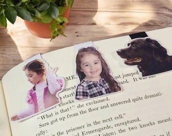 Custom Photo Magnetic Bookmark, Personalized Gift for Book Lover