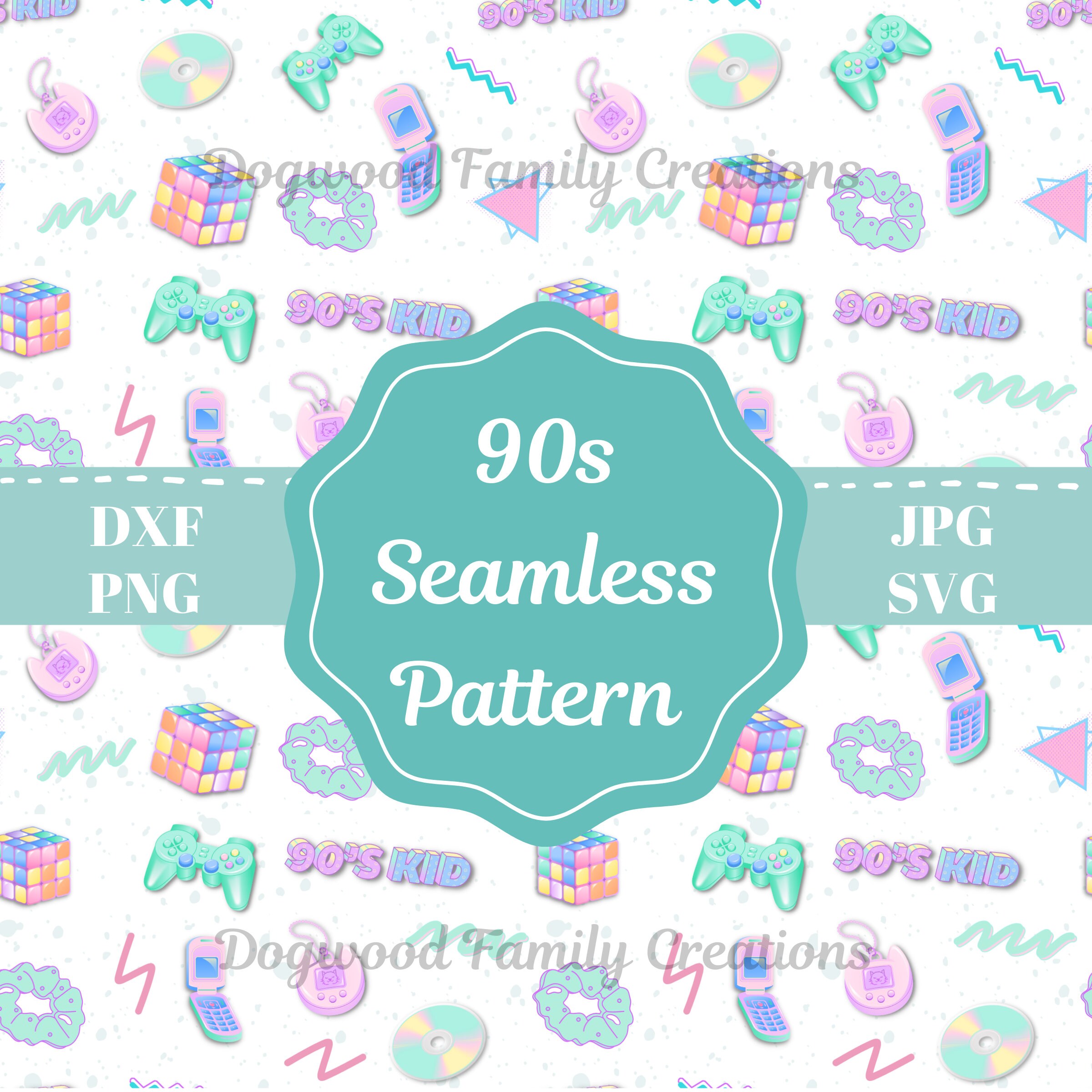 90s Seamless Pattern (svg, Png, Jpg, Dxf) (digital Download) - Etsy