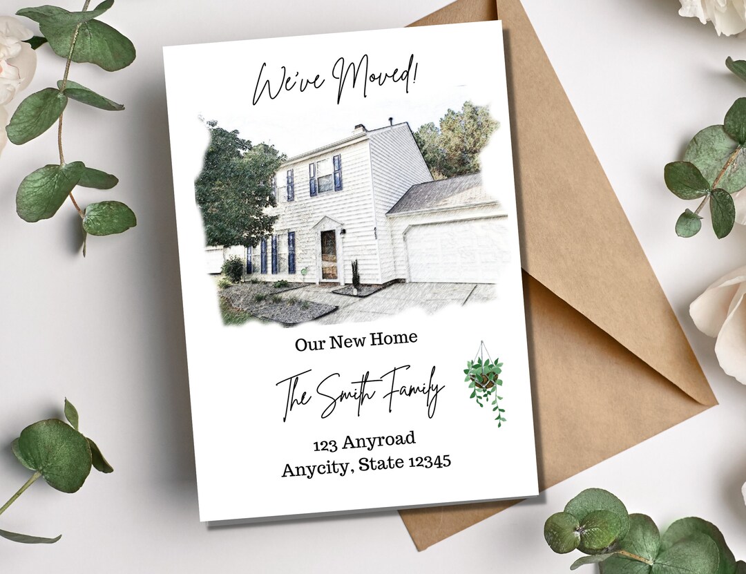 New Home Announcement, New Home Card, Moving Announcement, Custom Photo