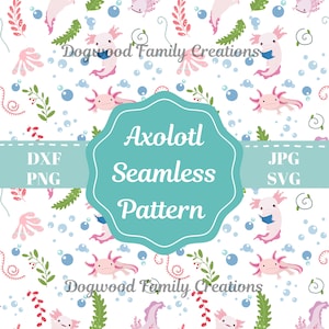 Axolotl Seamless Pattern, Axolotl Seamless File, Axolotl Digital Pattern, Axolotl Digital Paper, Underwater Digital Pattern, Axolotl File