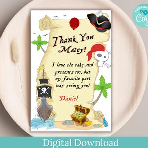 Pirate Birthday Thank You DOWNLOAD, Pirate Party Thank You, Pirate Birthday Thank You, Pirate Party Thank You, Pirate Theme Birthday
