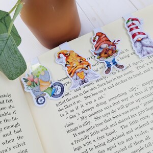 Magnetic Bookmark Sets, Gnome Seasons Bookmark, Garden Bookmark, Christmas Bookmark, Page Marker, Journal Bookmark, Book Gift, Secret Santa