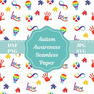 Autism Digital Paper, Autism Seamless Pattern, Autism Digital Pattern, Autism Awareness Sublimation, Autism Puzzle Piece Background