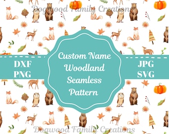 Herbst Waldtier Muster (Digitaler Download)