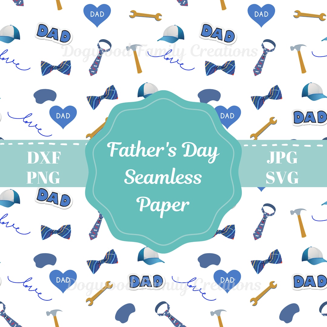 Father's Day Seamless Pattern, Ties, Hats, Tools (digital Download) - Etsy