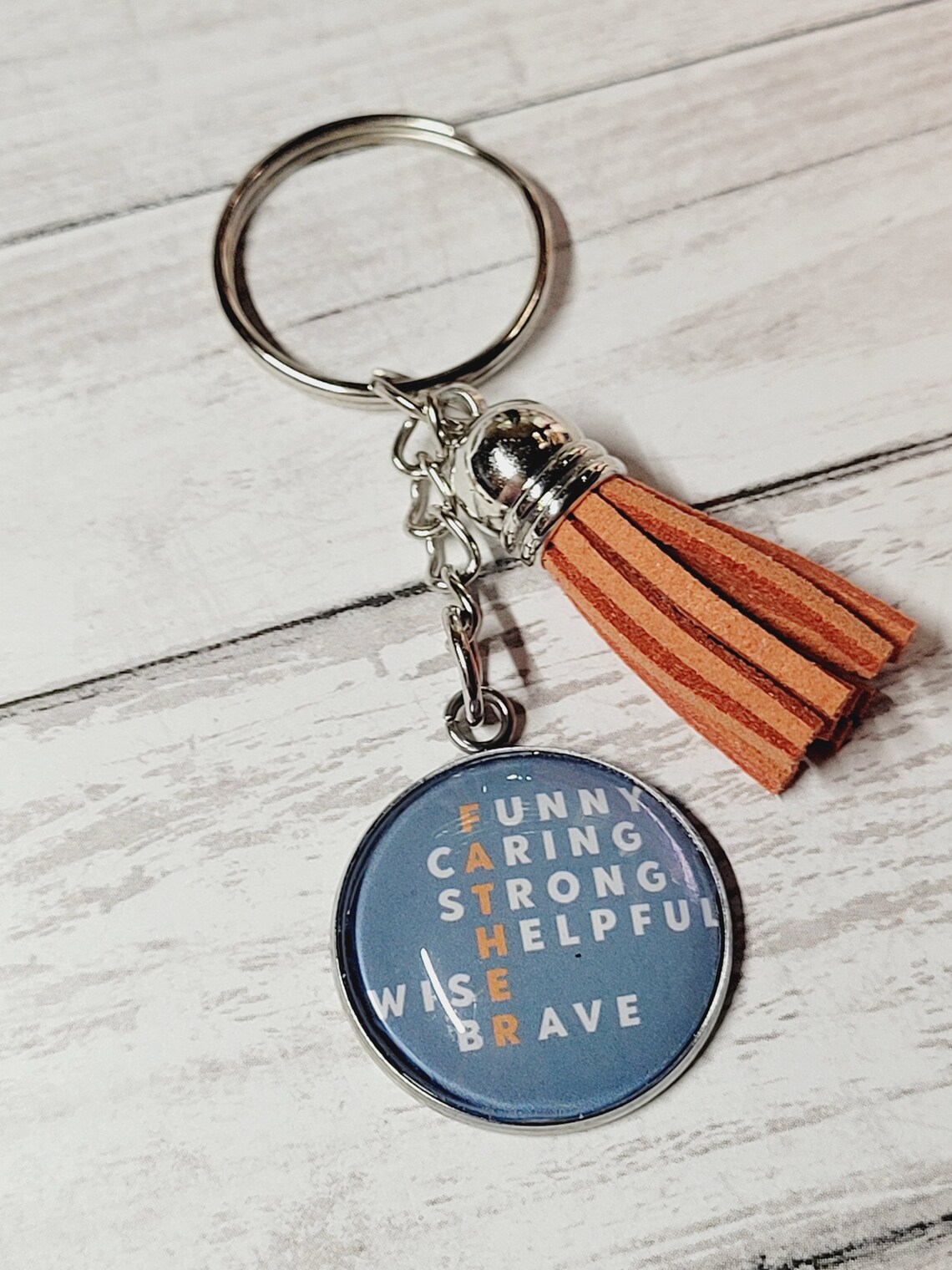 Father's Day Keychain Mini Dad Keychain Dainty Keychain | Etsy