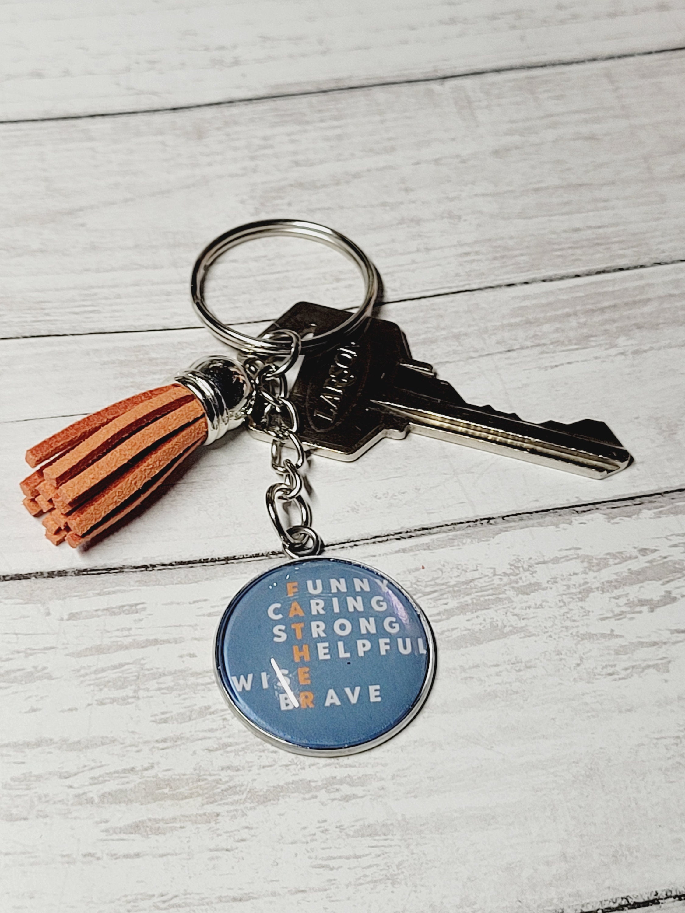 Father's Day Keychain Mini Dad Keychain Dainty Keychain | Etsy