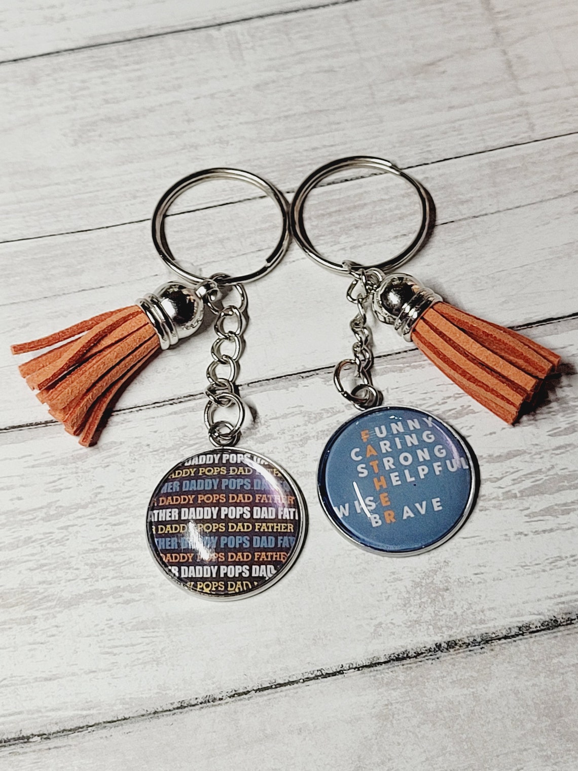 Father's Day Keychain Mini Dad Keychain Dainty Keychain | Etsy