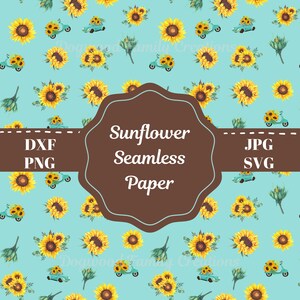 Sunflower Seamless Pattern, Sunflower Digital Pattern, Sunflower Digital Paper, Sunflower Digital Download, Spring Floral Pattern