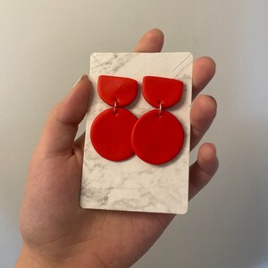 Red Polymer Clay Earrings | Minimalist Jewelry | handmade earrings
