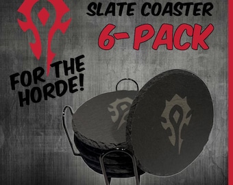 Horde Symbol Slate Coasters World of Warcraft For the Horde Icon