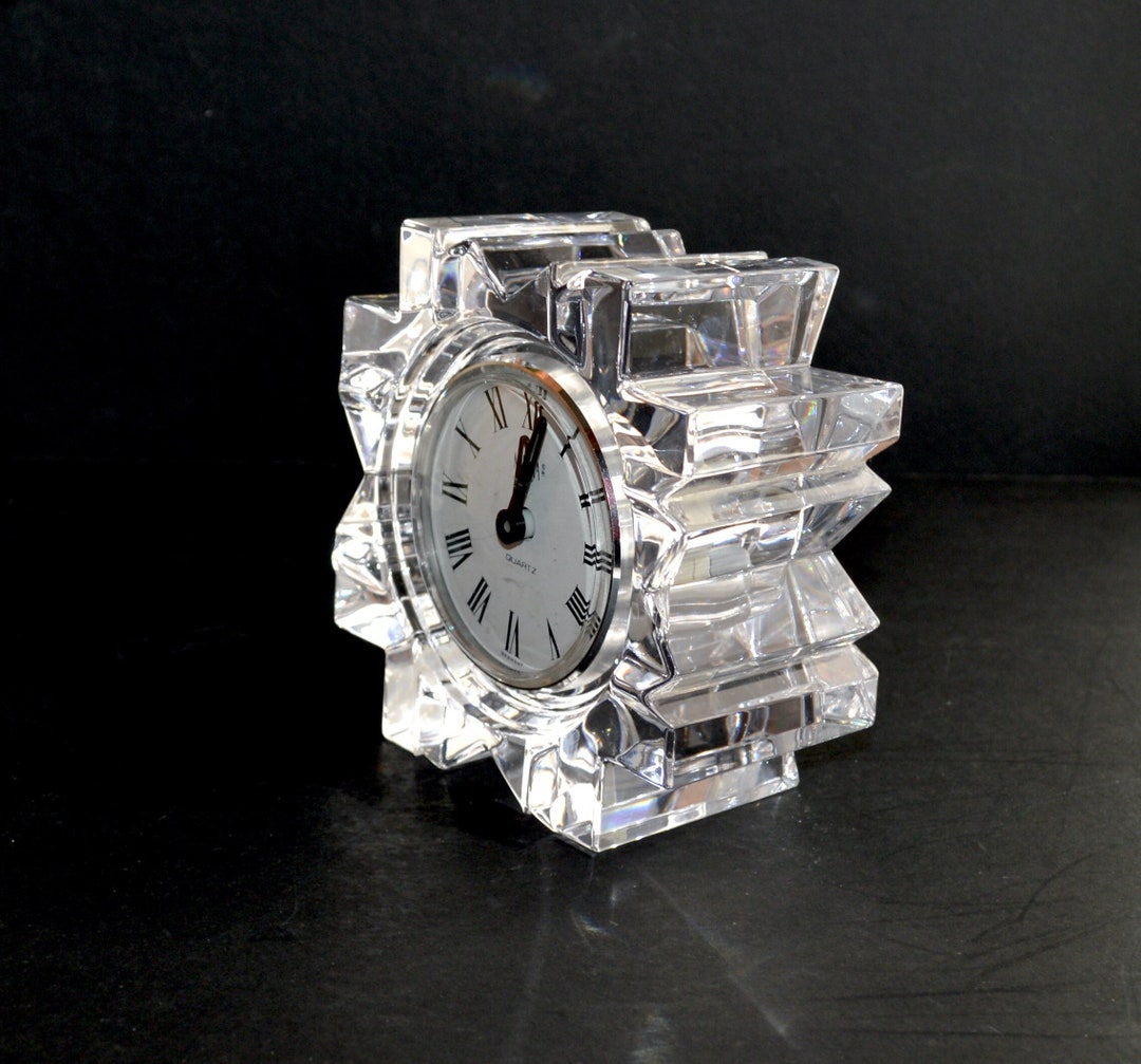 MIKASA 'starfire' Quartz Clock, Germany. Vintage, Lead Crystal, German