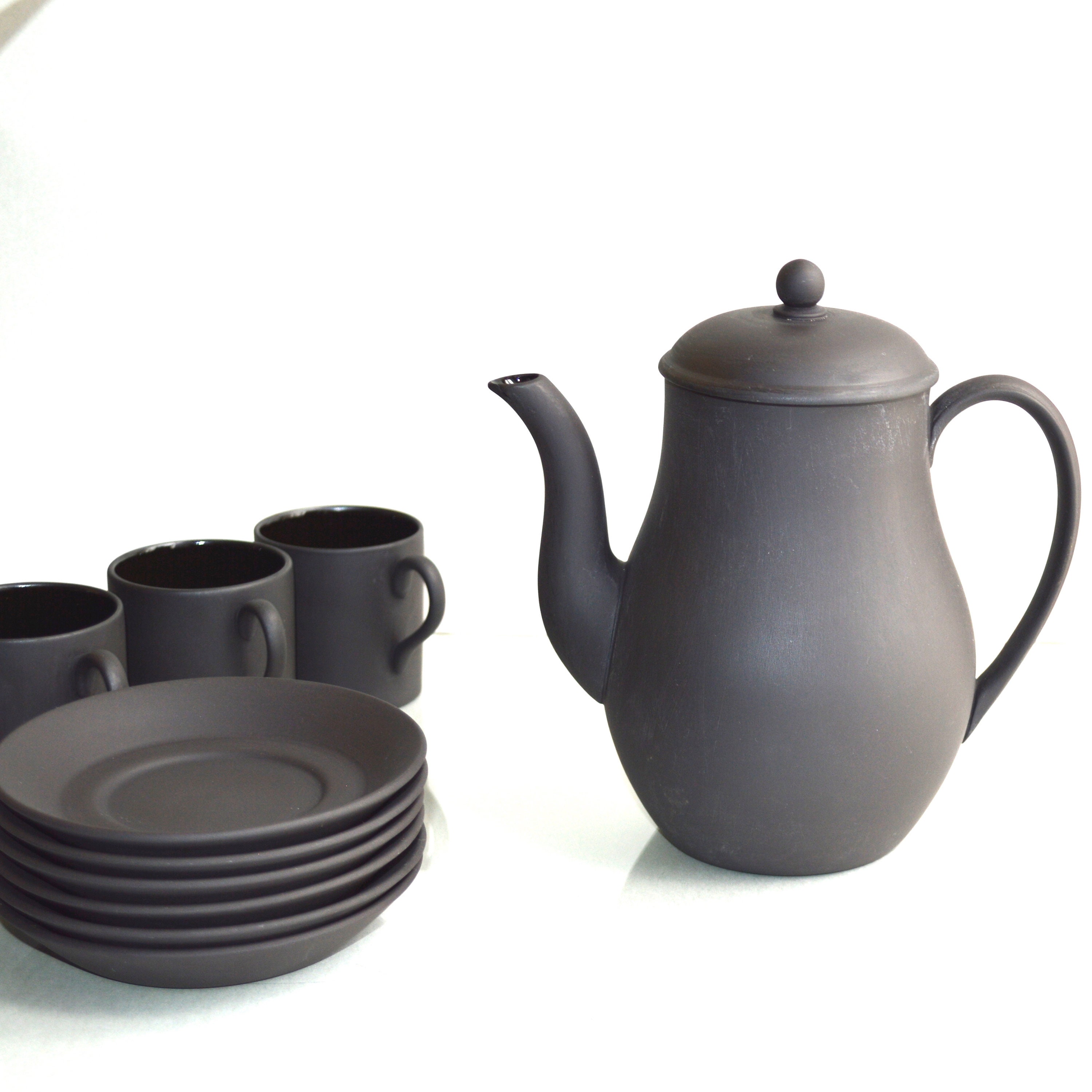 Rare Wedgwood BLACK BASALT Demitasse / Mocha / Espresso Set Etsy