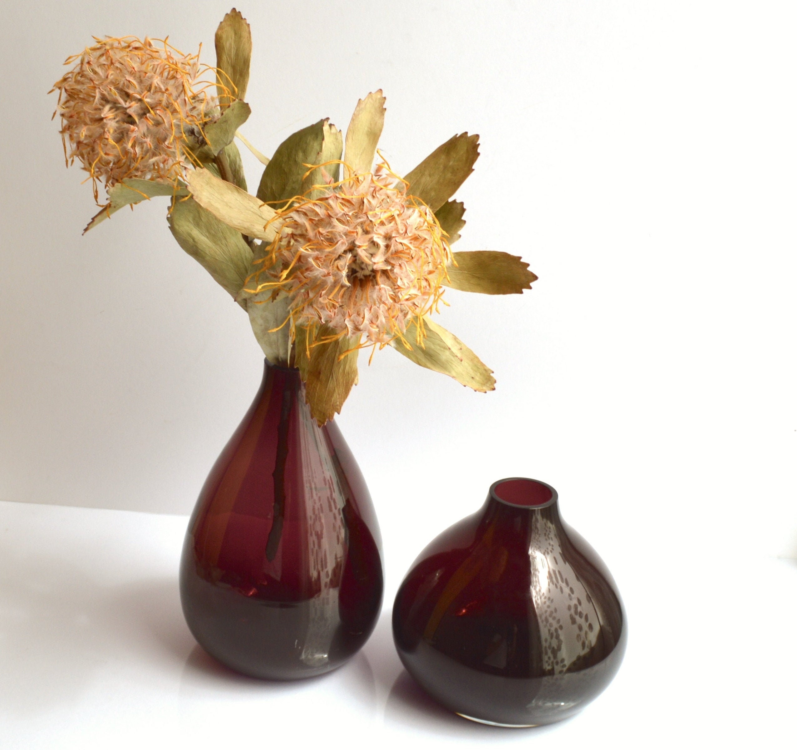 2 Signed purple modernist vases by Villeroy and Boch Etsy