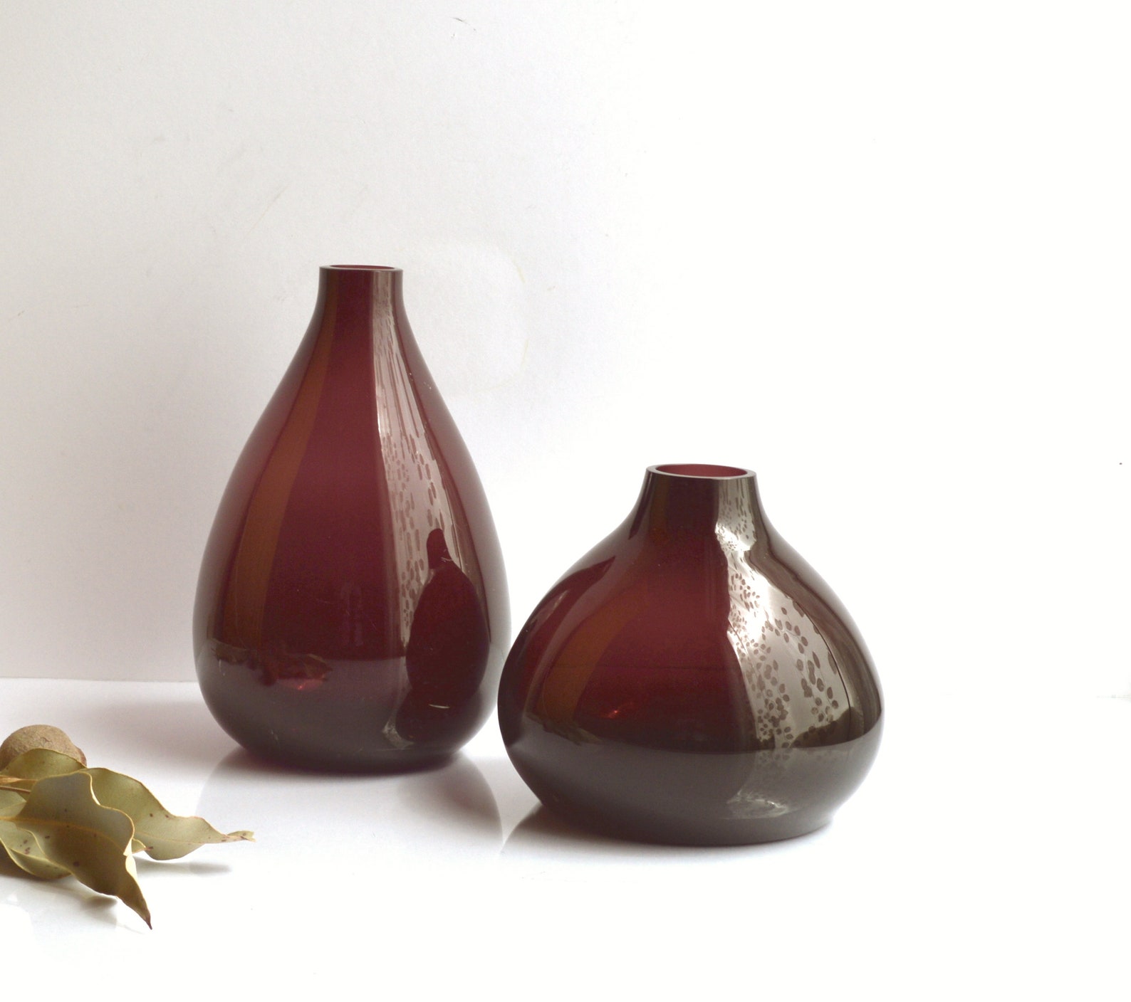 2 Signed Purple Modernist Vases by Villeroy and Boch Etsy