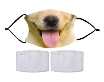 Labrador Retriever Face Mask with 2 Filters optional. Nose Wire included.Adult & Child Face Mask-Designed and finished in USA