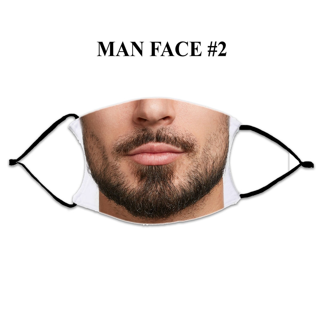 Generic Man Mask MEN'S Face Mask With 2 Filters Optional. Nose Wire Included. Adult Face ...