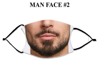 MEN'S Face Mask with 2 Filters optional. Nose Wire included.  Adult Face Mask - Designed and finished in USA