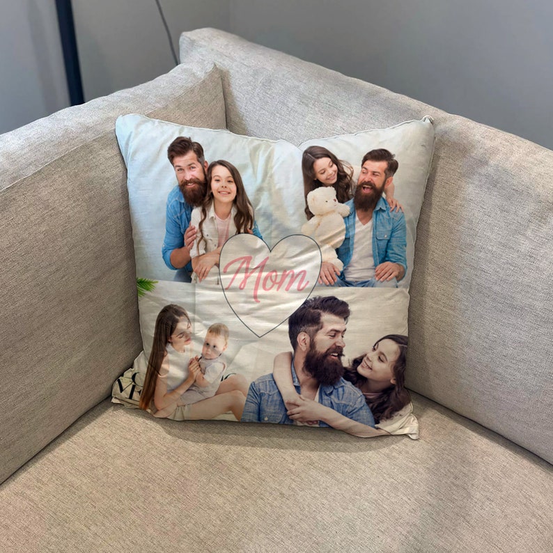 Custom Photo Collage Decorative Throw Pillow Personalized throw pillow Create your own pillow SEE Bulk Order Flash Sale Mother's Day image 4