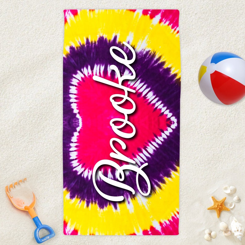 Personalize a Towel With Any Names and Tie Dye Designs Etsy