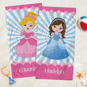 Princess Character Personalized Towel for Kids, Personalize a Beach Towel with Name, Bath Towel, Pool Towel - SEE Bulk Order Flash Sale