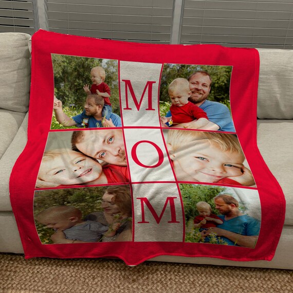 Create Your Own mom Collage Photo Blanket. Use as Many Photos