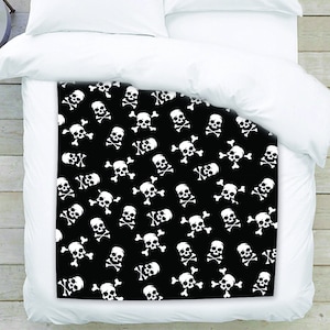 SEE Bulk Order Flash Sale - Skull blanket. Black & White blanket. Fleece blanket. Mink Blanket - Made In USA bild 1