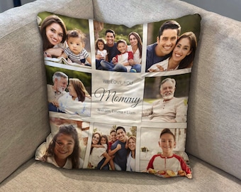 Custom Photo Collage Decorative Throw Pillow | Personalized throw pillow | Create your own pillow - SEE Bulk Order Flash Sale | Mother's Day