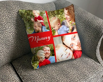 Custom Photo Collage Decorative Throw Pillow | Personalized throw pillow | Create your own pillow - SEE Bulk Order Flash Sale | Mother's Day