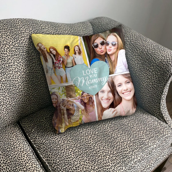 Custom Photo Collage Decorative Throw Pillow | Personalized throw pillow | Create your own pillow - SEE Bulk Order Flash Sale | Mother's Day