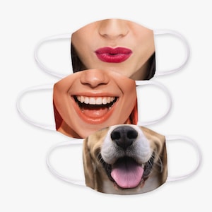 Choose Your FUNNY MASKS with 2 Filters optional. Nose Wire included.  Adult & Child Face Mask - Designed and finished in USA