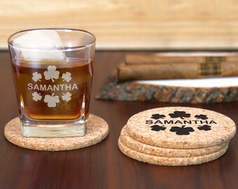 Personalized SET of Cork Coasters | Multiple Custom Designs Cork Coasters