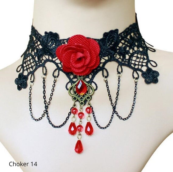 Elegant, Beautiful Black Lace Chokers, Bracelet, … - image 4
