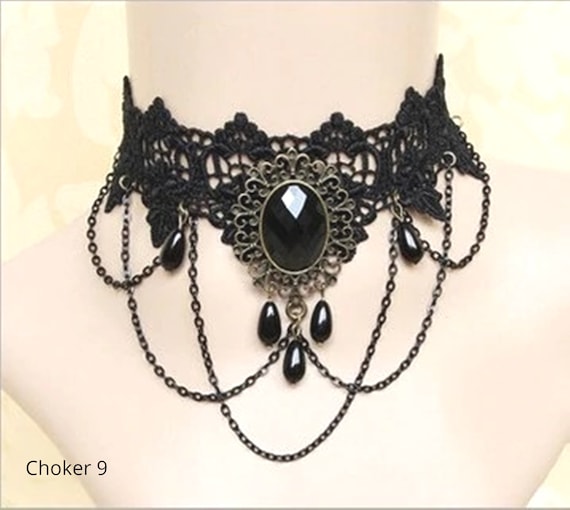 Elegant, Beautiful Black Lace Chokers, Bracelet, … - image 1