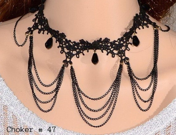 Elegant, Beautiful Black Lace Chokers, Bracelet, … - image 9