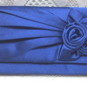 Elegant Satin Evening Clutch with Carry Chain, Floral Design.  Check listing for additional colors, styles and designs.
