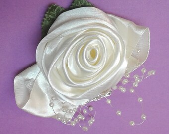 Elegant, Beautiful Wrist Corsage, Accessory for Bride, Beach Wedding, Bridesmaids, Mother, Grandmother, 4 Colors, Pearl Accent  (WC 7-10)