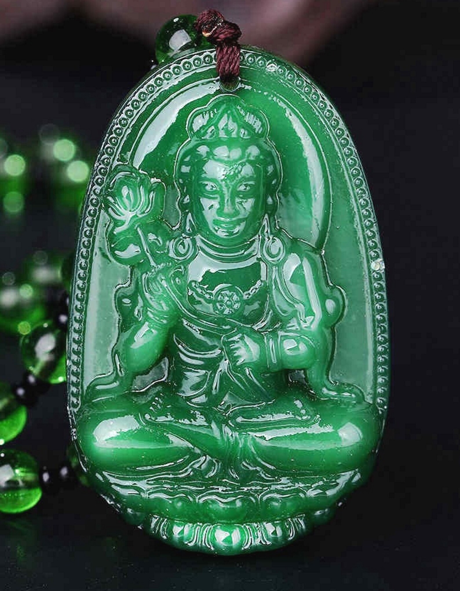 Jade Green Quartz Buddha Amulet Necklace, Chinese Zodiac Protector ...
