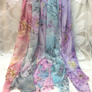 Elegant, Beautiful Chiffon Scarf , Beautiful Color, Neck Scarf, Head Scarf, Accessory Scarf, 6 Colors Same Design, You Choose (SC 68-72 191)