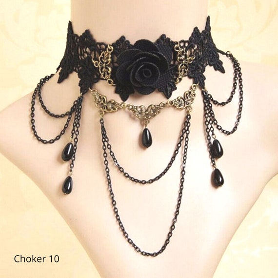 Elegant, Beautiful Black Lace Chokers, Bracelet, … - image 3