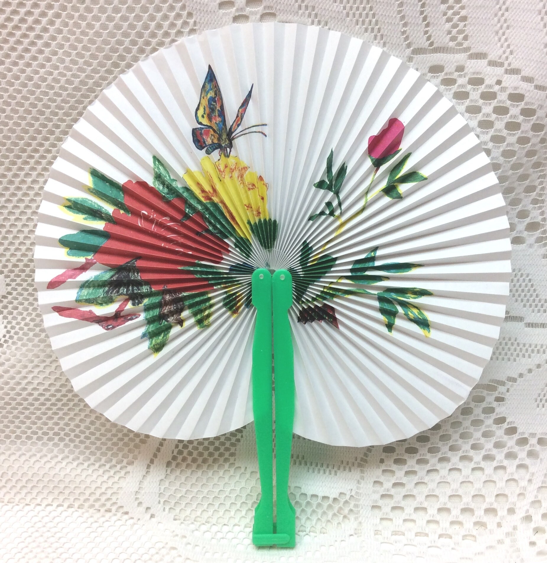 Floral Chinese Folding Fan, Purse Size Paper Fan. Check Listing for ...