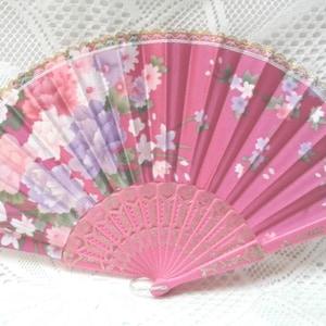 Elegant, Beautiful Design Hand Fan, Hand Held Fan, Spanish Style Lace Fan, Floral Design Rose Background, Gold Lace (Fan22)