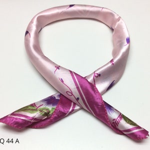 Elegant, Beautiful Square Silk Like Polyester Neck Scarf, Head Scarf, Accessory Scarf, 7 Patterns, Bright Colors, You Choose (SCSQ 44-57)