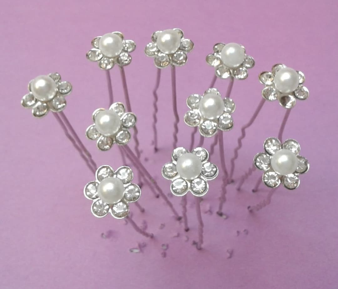 Pearl Rhinestone Hair Pins, Wedding Bridal Hair Accessory  display picture 1