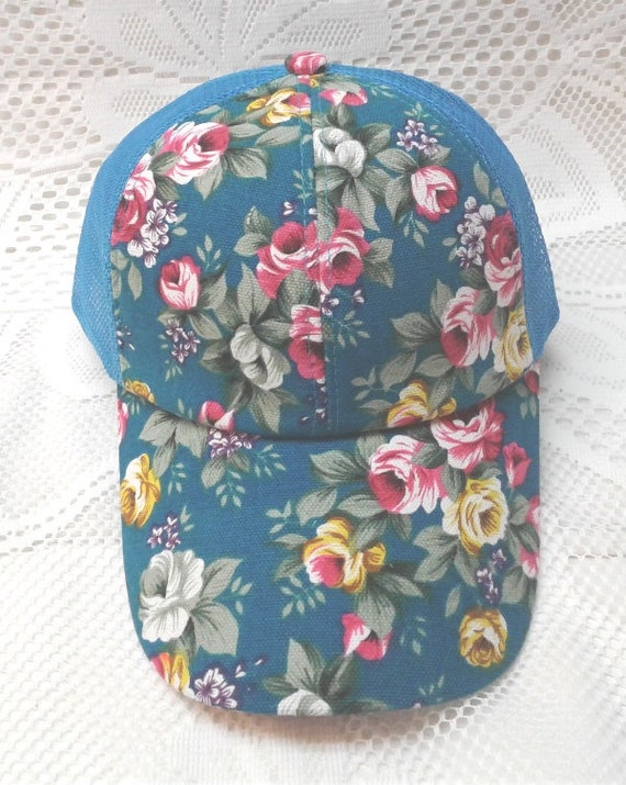 black floral baseball cap