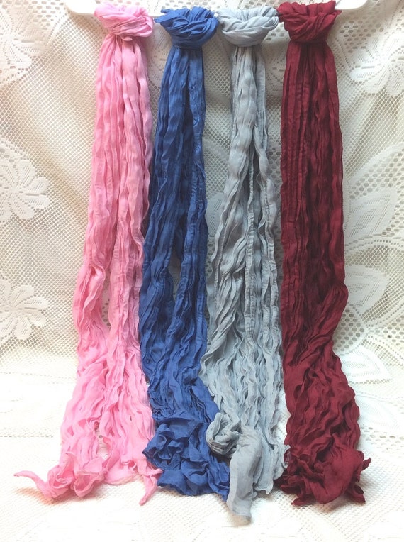 Elegant, Beautiful Cotton Gauze Crinkle Scarf , B… - image 1