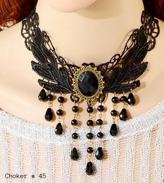 Elegant Beautiful Black Lace Choker Bracelet Gothic | Etsy